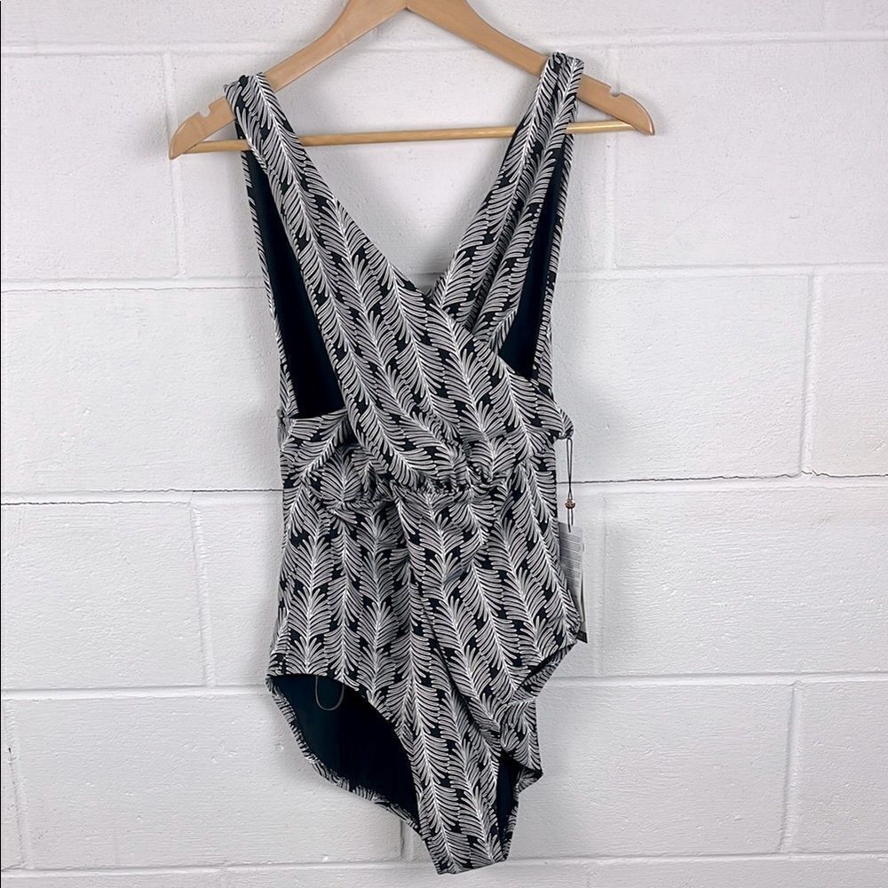 Calia women’s cutout halter one piece black combo tummy control swimsuit NWT